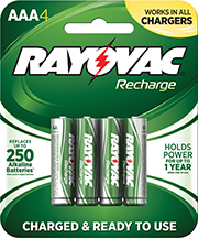 BATTERY RECHARGEABLE AAA 600MAH NIMH 4/CD - Rechargeable